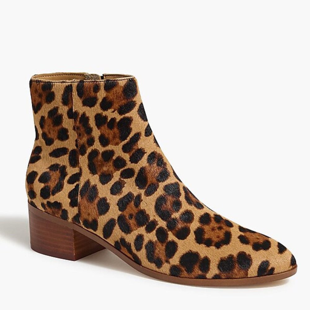 J.Crew Factory Walker calf hair ankle boots Size 8